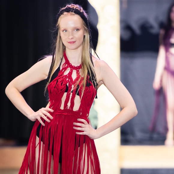 Handmade Macrame Crochet Dress Shibari Cut Out Designer Fashion Week - Picture 11 of 12